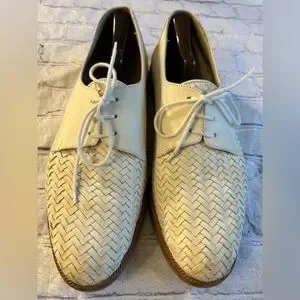 Bally Men’s Tan and Cream Oxford Shoes F Vintage Bally Zack Tan & Brown Boat Shoes Mens 9.5 D Made  main image 2